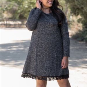 Pink Blush 2x heathered gray dress